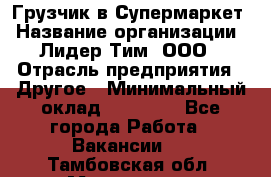 Грузчик в Супермаркет › Название организации ­ Лидер Тим, ООО › Отрасль предприятия ­ Другое › Минимальный оклад ­ 19 000 - Все города Работа » Вакансии   . Тамбовская обл.,Моршанск г.